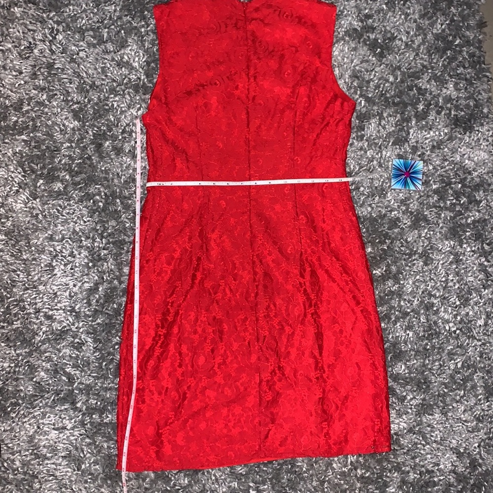 Beautiful red floral lace overlay dress! - Picture 8 of 10